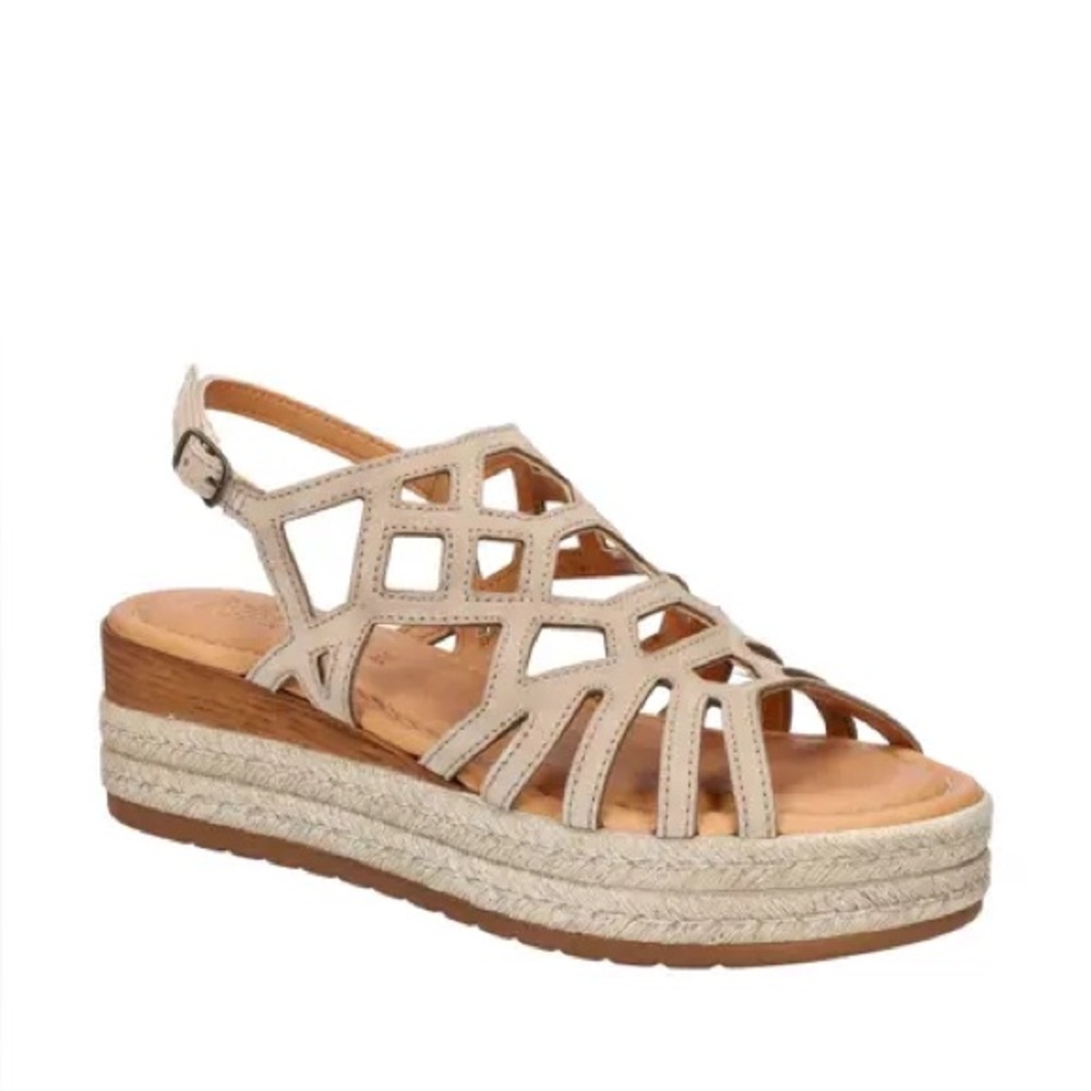 Nordstrom Bella Vita Italy Espadrille Wedge Sandals Shoes In Stone